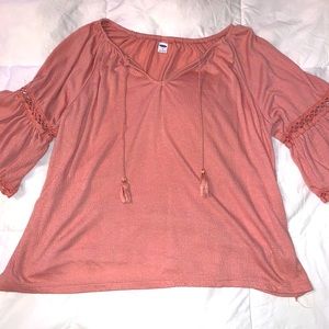 Old Navy Mid Sleeve Lace Detailed Shirt